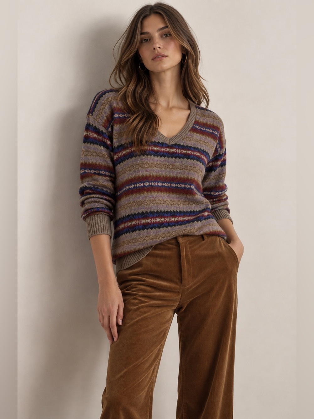 Lauren Ralph Lauren Black Label Fair Isle Wool Blend Sweater XS NWT $195